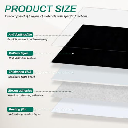 12 pcs Peel and Stick Backsplash Tiles, Black Wall Panels, 23.6" x 11.8” - color: Pure Black, size: 23.6" x 11.8" x 2.2mm