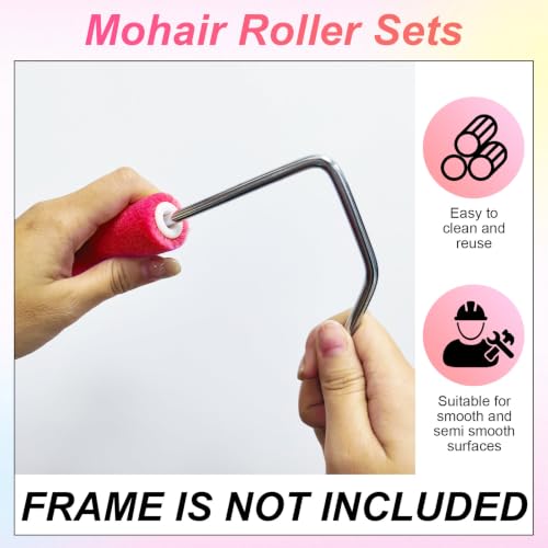 6 Inch Mohair Paint Roller Covers, 10 Pcs Mini Roller Brushes - size: 6",10 pieces,Red