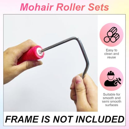 6 Inch Mohair Paint Roller Covers, 10 Pcs Mini Roller Brushes - size: 6",10 pieces,Red