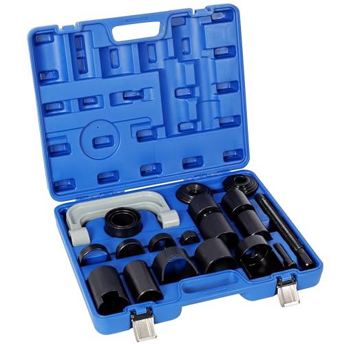 21PCS Heavy Duty Ball Joint & U Joint Press Tool Kit with Steel C-Frame & Blue Case - Complete Automotive Repair Set for Mechanics & DIY Enthusiasts