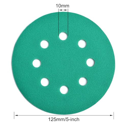 5-Inch 8-Hole Wet Dry Sanding Discs 180 Grit Sandpaper, 50-Pack