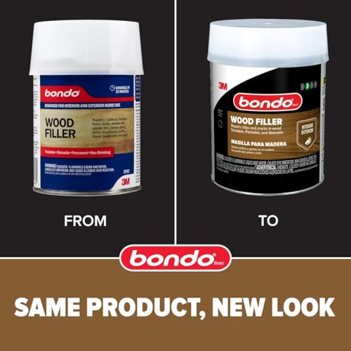 Bondo FD-PT-ES Wood Filler 12 oz with Hardener 0.5 oz, Pack of 2 - size: 2 Filler 12 oz, 2 Hardener 0.5 oz