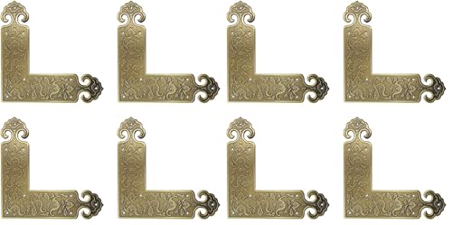 4Pcs Antique Embossing Brass Decorative Corner Protectors Braces Classical Furniture Tables and Chairs Cabinet Corner Guard Edge Cover (Pack of 2) - size: 3.54"x3.54"x0.04" (Pack of 2)