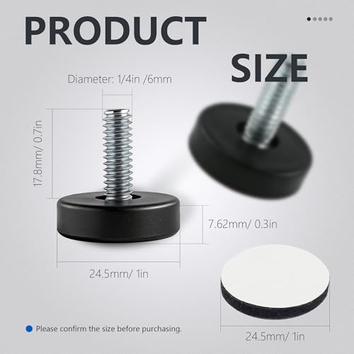BDS-Home 28pcs 1/4" Thread Furniture Leveling Feet with PP Base - color: No Screws