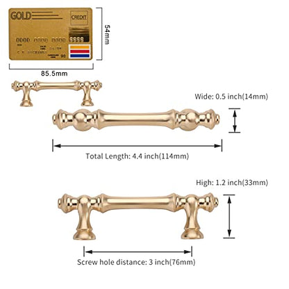Amerdeco 10 Pack Brushed Brass Cabinet Pulls 3" - color: Brushed Brass, size: 3" hole center