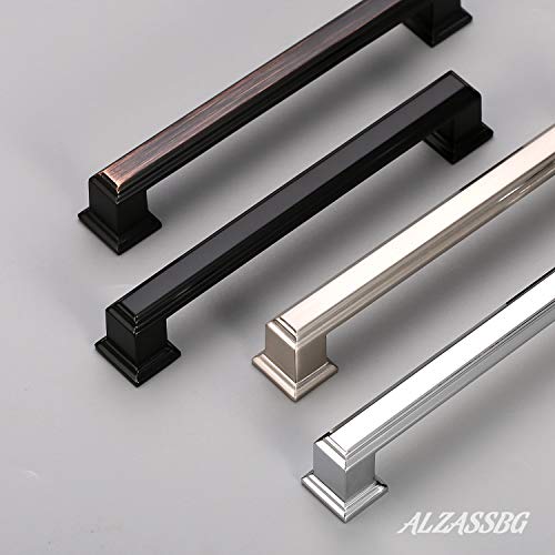 Alzassbg 5" Brushed Satin Nickel Cabinet Pulls 10 Pack, AL3071SN - color: Brushed Satin Nickel, size: 5" Hole Center