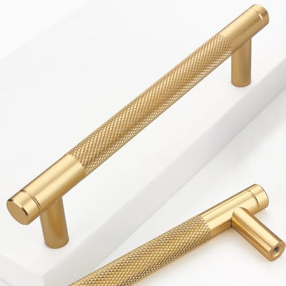 12 Pack 5 Inch 128 mm Gold Barrel Cabinet Pulls Cupboard Aluminum Handles Drawer Pull Cabinet Handles Cabinet Handles - color: Gold, size: 5 Inch