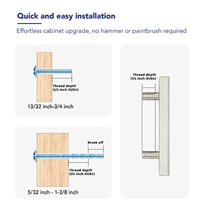 Brushed Nickel Cabinet Handles Drawer Pulls 3 Inch CC 25 Pack - color: Brushed Nickel Square T-Shaped, size: 3" Hole Center