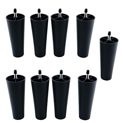 Greaton, 5” Square Plastic Legs, Great and Sturdy Replacement for Sofas, Chairs and Tables, Set of 9 - size: Plastic Set of 9
