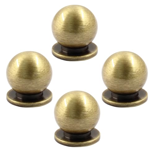 Jiozermi 4 Pack Mini Round Solid Brass Knobs, 5/8 Inch, Bronze - color: Bronze, size: 5/8 Inch(16mm)