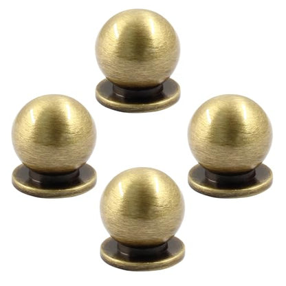 Jiozermi 4 Pack Mini Round Solid Brass Knobs, 5/8 Inch, Bronze - color: Bronze, size: 5/8 Inch(16mm)