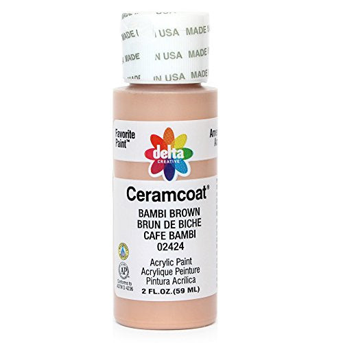 Delta Creative Ceramcoat Acrylic Paint in Assorted Colors (2 oz), 2424, Bambi Brown - color: Bambi Brown, size: 2 Fl Oz (Pack of 1)