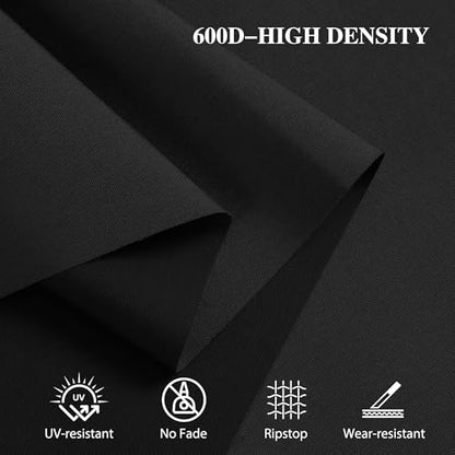 600D Outdoor Upholstery Fabric 58” W Waterproof Canvas Fabric by The Yard - color: Black, size: 8 yard
