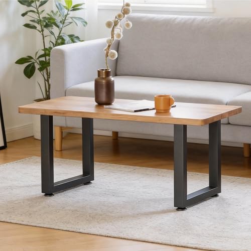 16 Inch Metal Table Legs for Bench, Coffee Table, Desk - Heavy Duty Furniture Legs Set of 2 (Black, H16 x W11.8, Screws & Adjustable Feet Pads Included) - color: U-shaped, size: 16 IN