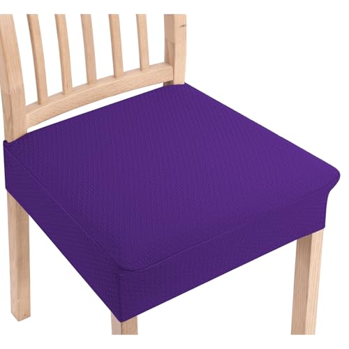 Smiry Stretch Jacquard Seat Covers for Dining Room Chairs Set of 2 - color: Violet, size: Set of 2