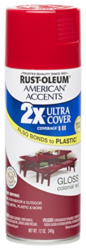 Rust Oleum 280701 American Accents Ultra Cover 2X Spray Paint, Gloss Colonial Red. 12-Ounce - color: Gloss Colonial Red