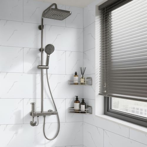 practicalWs 10pcs Marble Peel and Stick Tile Waterproof PVC Wall Tiles - size: 23.6" x 11.8" x 10-Pack