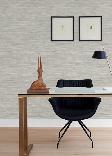 RoomMates Neutral Jade Dimensional Grasscloth Peel and Stick Wallpaper - color: Neutral Jade