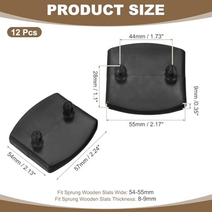uxcell 12Pcs 55mmx9mm Plastic Bed Slat Center Caps Bed Slat Cover Black - color: Black, size: 55mm x 9mm