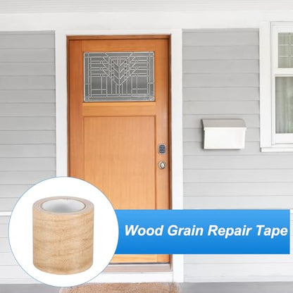 PATIKIL 3" X30' Self-Adhesive Wood Grain Repair Tape with Scraper Maple Light Chestnut