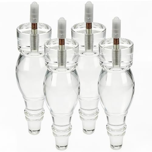 7 Inches Clear Acrylic Furniture Legs 4Pcs, M10 Bolt Sofa Feet - size: H 7 Inch