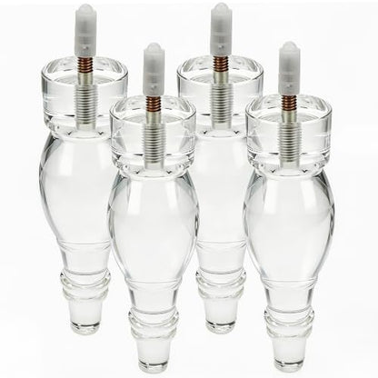 7 Inches Clear Acrylic Furniture Legs 4Pcs, M10 Bolt Sofa Feet - size: H 7 Inch