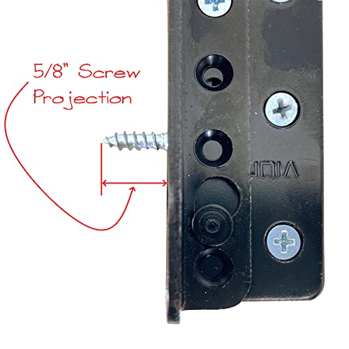Set of 4 - No Mortise Bed Frame Brackets - Connects Headboard & Footboard to Side Rails - Screws & Instructions Included - size: Full