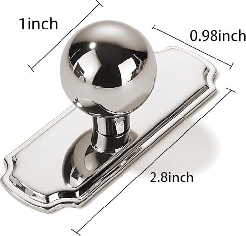 khtumeware 10-Pack Heavy Duty Solid Backplate for Cabinet Knobs Polished Nickel Drawer Knobs with Backplate Suitable for Dresser and Kitchen Cabinet Hardware. - color: Polished Nickel