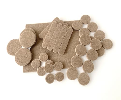 Slipstick GorillaFelt Premium Felt Furniture Pads/Floor Protector Variety Pack (37 Pieces) Self Stick Furniture Felt Protection Pads, Safe on All Hard Surfaces, Beige - size: Assorted 37 PCS Beige