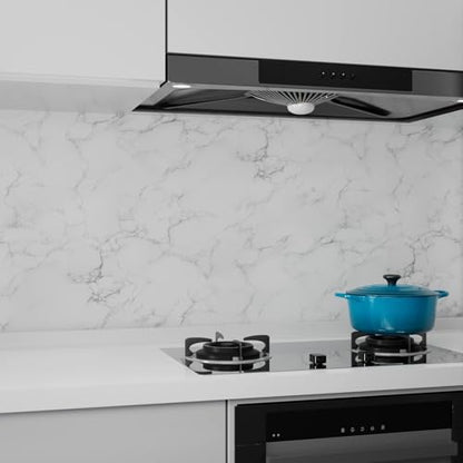 Decotalk White Marble Wallpaper Self Adhesive Marble Countertop Contact Paper for Kitchen Waterproof 17.7in X 120in Marble Contact Paper for Bathroom Decorative Matte Marble Wallpaper Peel and Stick - size: 17.7" x 120"