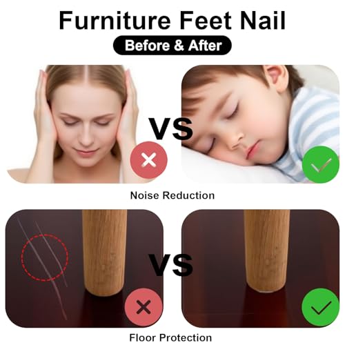 20pcs Furniture Glide Nails, 43x18mm Plastic Head Double Pins Leg Protectors for Chairs, Tables & Bedskirts, Non-Slip Floor Guards with Durable Plastic Heads - size: 43 x 18mm