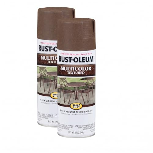 Rust-Oleum 223523 Stops Rust Multi-Color Textured Spray Paint, 12 Ounce, Autumn Brown,Count 1(Pack of 2) - color: Autumn Brown, size: 12 Ounce (Pack of 2)