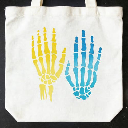 TIAMECH A4 Reusable Bone Skeleton Hands Stencil for Painting - color: Bone Skeleton Hands