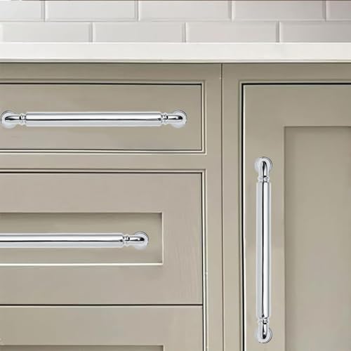 khtumeware 2-Pack Polished Chrome Heavy-Duty Solid Cabinet Pulls, 3-1/2 Inch (89mm) Hole Center, Drawer Pulls, Cabinet Hardware, Suitable for Kitchen Cabinets, Bathrooms and Dressers - color: Polished Chrome, size: 3-1/2 Inch(89mm)Hole Center