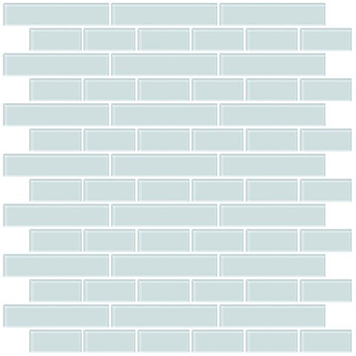 InHome Sea Glass Peel and Stick Backsplash Tiles, Blue, 10.5 in x 10.5 in