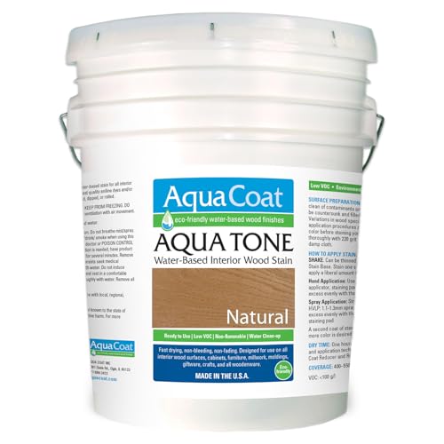 Aqua Tone Water-Based Wood Stain (Natural, 5 Gallon) - color: Natural, size: 5 Gallon