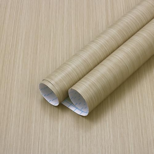 Heroad Oak Wood Contact Paper for Cabinets Countertops Drawers Table Desk Wood Wallpaper Modern Wood Grain Contact Paper Self Adhesive Removable Vinyl Rolls 17.7" x 78.7" - color: Light Oak Wood, size: 17.7" x 78.7"