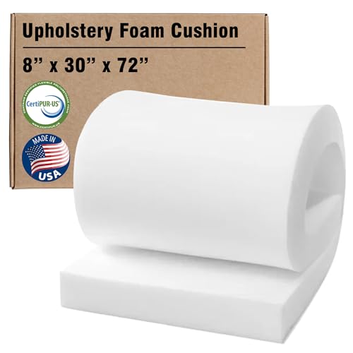 RaceCityFoam High Density Upholstery Foam (Ultra Firm) 50 ILD - 8"x30"x72" - size: 8"T x 30"W x 72"L