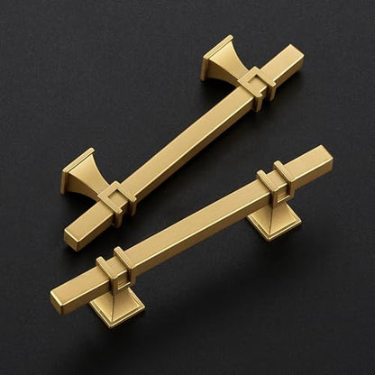 HOME EDIT Gold Pulls Cabinet Handles 3-1/2 Inch 10 Pack - color: Gold, size: 3-1/2 In Hole Center