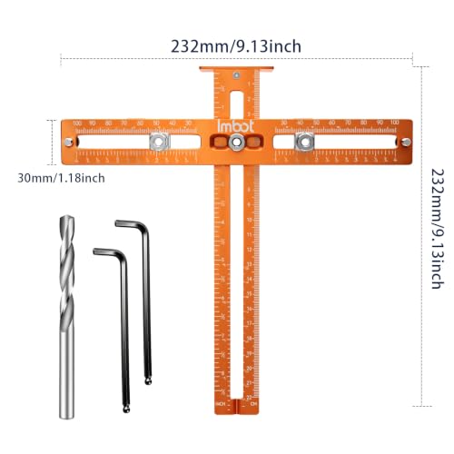 Imbot Cabinet Hardware Jig, Cabinet Handle Drawer Pull Knob Jig Template - color: Aluminum Alloy