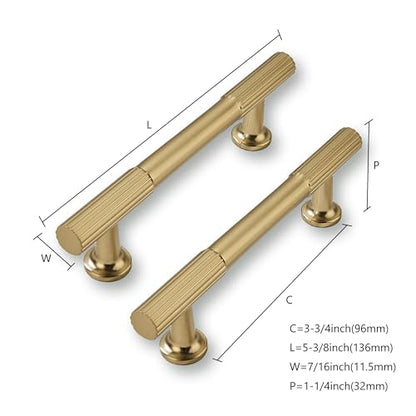 2 Pack 3-3/4 Inch(96mm) Hole Center Champagne Bronze Cabinet pulls Kitchen Handles Solid Heavy Duty Warm BrassCabinet Pull Kitchen Hardware - color: Champagne Bronze, size: 3-3/4 Inch(96mm)hole center