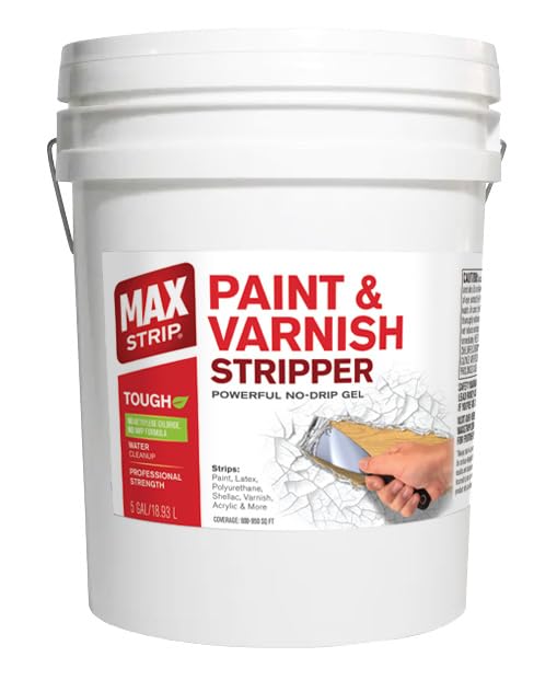 Max Strip Paint & Varnish Stripper Gel, Safe Wood & Metal Stripper, 5 Gal - size: 640 Fl Oz (Pack Of 1)