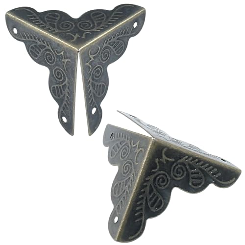 Piutouyar 50 Pcs Antique Box Corner Protectors, 1"x1"x1", Green Bronze - size: Green Bronze