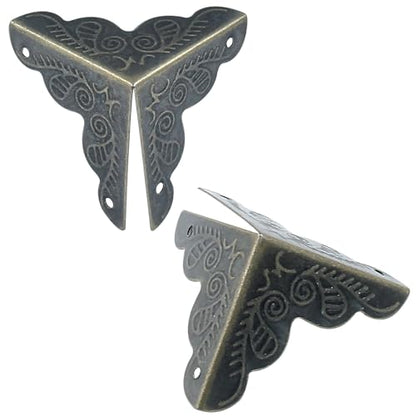 Piutouyar 50 Pcs Antique Box Corner Protectors, 1"x1"x1", Green Bronze - size: Green Bronze