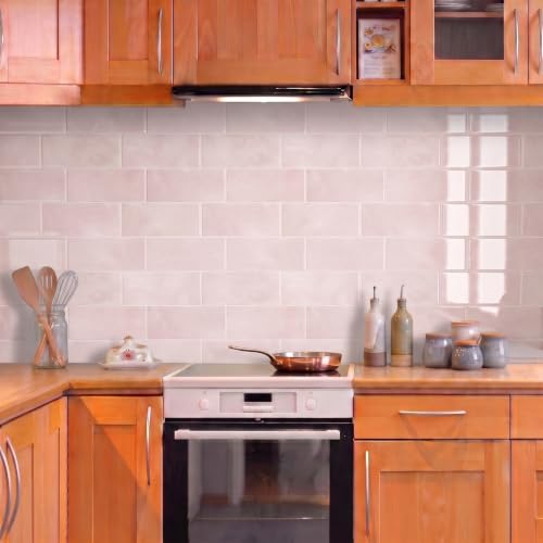 Thicker Design Peel and Stick Wall Tile，Self Adhesive Backsplash Tiles for Kitchen & Bathroom (10 Sheets, Pink) - color: Pink