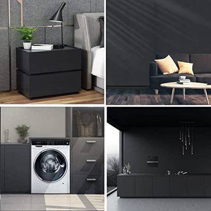 Arthome 23.6"x200" Black Wallpaper Peel and Stick Contact Paper,Matte Black Wallpapers Self-Adhesive Removable Vinyl Wallpaper Waterproof Oil Proof Contact Paper for Cabinet Countertop Wall Covering - color: Black Matte, size: 23.6" x 200"