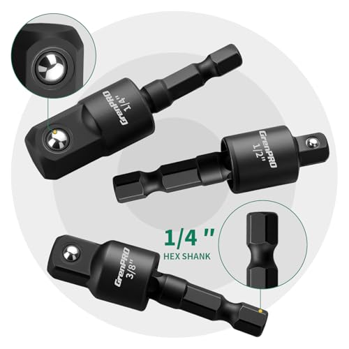 GRENPRO 19-Piece Flexible Drill Bit Extension Kit, 2 Right Angle Adapters - size: 19PCS