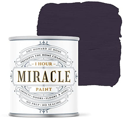 AMY HOWARD AT HOME - One Hour Miracle Paint - Water-Based Enamel - Scrubbable Eggshell Finish - All In One - No Stripping, Sanding, Priming, or Sealing - 32 OZ - Aubergine - color: Aubergine