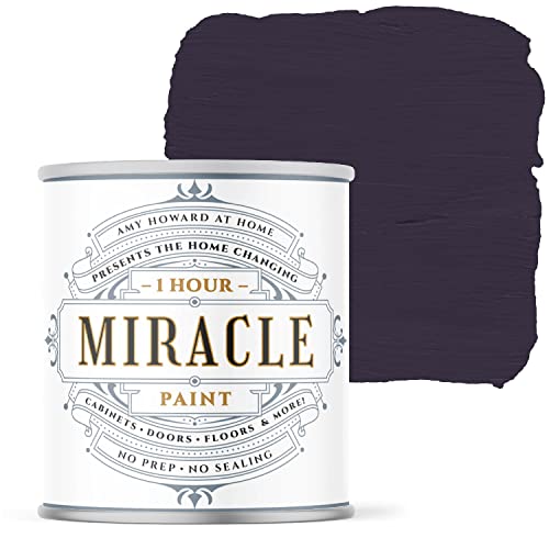 AMY HOWARD AT HOME - One Hour Miracle Paint - Water-Based Enamel - Scrubbable Eggshell Finish - All In One - No Stripping, Sanding, Priming, or Sealing - 32 OZ - Aubergine - color: Aubergine