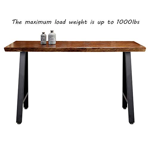 TIEOU Metal Legs for Table A Shape 28" H Tall Industrial Black Table Legs Heavy Duty Metal Desk Legs Set of 2(Without Boards) - size: A Shape-28"H